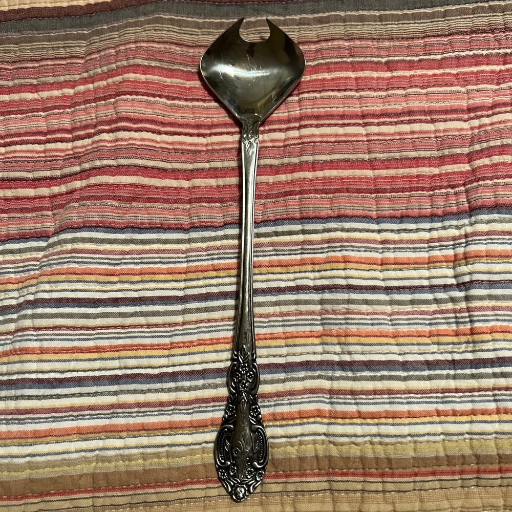 Vintage Springtime Stainless Japan Serving Spoon‎ Ladle Unique Cut Out Serving